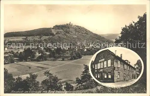 Neustadt Odenwald Gesamtansicht mit Burg Breuberg Gasthaus zum Ochsen Kat. Breuberg