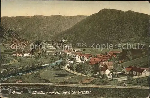 Altenburg Ahrweiler Gesamtansicht mit dem Horn Kat. Altenahr