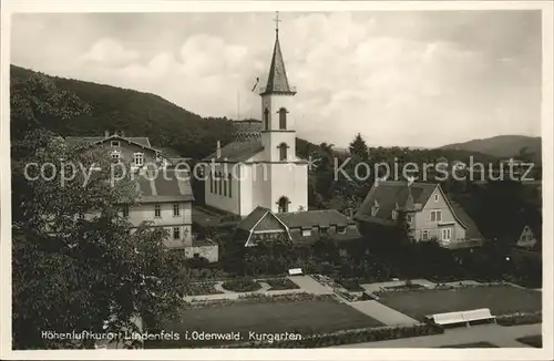 Lindenfels Odenwald Kurgarten Kirche Hoehenluftkurort Kat. Lindenfels
