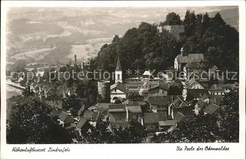 Lindenfels Odenwald Ortsansicht mit Kirche und Burg Hoehenluftkurort Perle des Odenwaldes Kat. Lindenfels