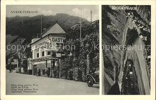 Brodenbach Hotel Gaststaette Anker Terrasse Panorama Moseltal Kat. Brodenbach