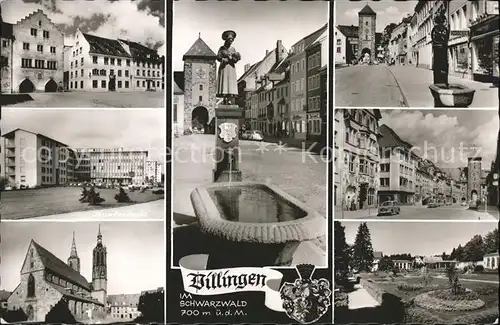 Villingen-Schwenningen Teilansichten Radmacherbrunnen Tor Kirche Kuranlagen / Villingen-Schwenningen /Schwarzwald-Baar-Kreis LKR