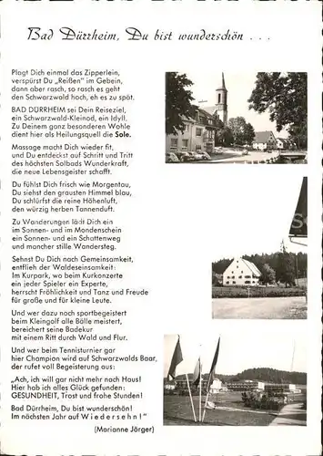 Bad Duerrheim Kirche Kuranlagen Gedicht Marianne Joerger Kat. Bad Duerrheim
