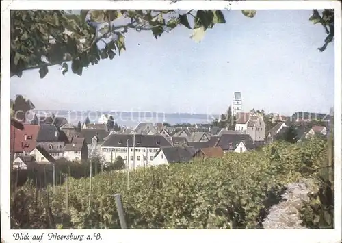 Meersburg Bodensee Blick ueber die Stadt Kat. Meersburg