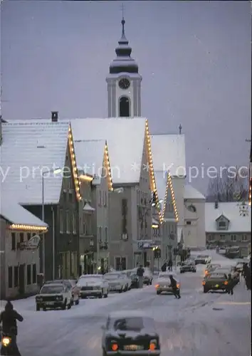 Kisslegg Pfarrkirche Herrenstrasse Weihnachtsbeleuchtung Kat. Kisslegg