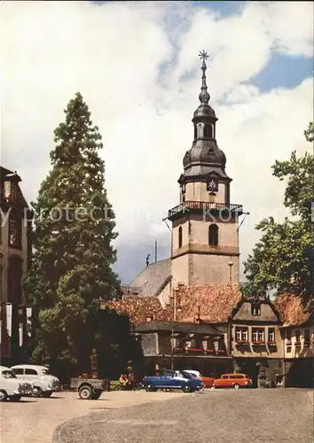 Erbach Odenwald Marktplatz mit Rathaus und Schloss Kat. Erbach
