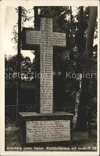 Arenberg Koblenz Kirchhofskreuz mit Inschrift  Kat. Koblenz