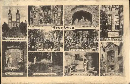 Arenberg Koblenz Lourdes Grotte Schlafende Juenger Werkstatt des hl. Joseph Kat. Koblenz