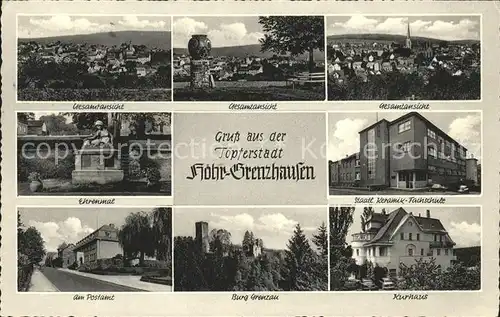 Hoehr Grenzhausen Keramik Fachschule Kurhaus Ehrenmal Postamt  Kat. Hoehr Grenzhausen