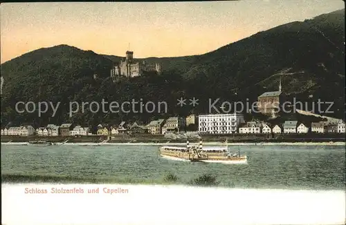 Stolzenfels Schloss Capellen Dampfer Kat. Koblenz