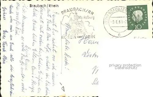 Braubach Rhein Dampfer  / Braubach /Rhein-Lahn-Kreis LKR