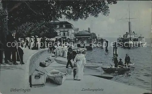 ueberlingen Bodensee Landungsplatz Dampfer Boote  Kat. ueberlingen