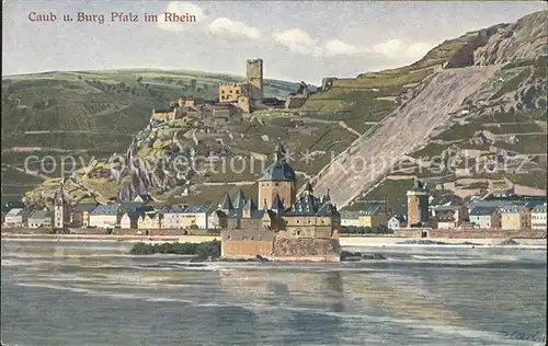 Caub Burg Pfalz am Rhein Serie Rhein Nr. 107 Kat. Kaub