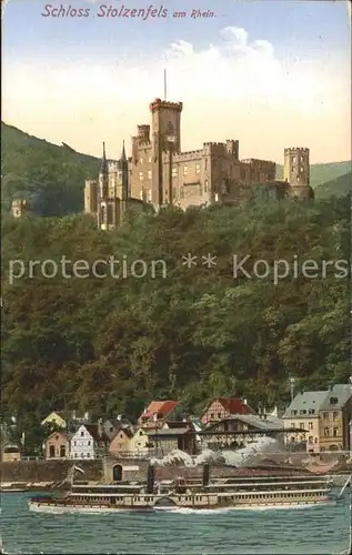 Stolzenfels Schloss Seitenraddampfer  Kat. Koblenz