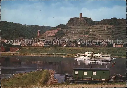 Kobern-Gondorf mit Burg u.Ausflugsschiff / Kobern-Gondorf /Mayen-Koblenz LKR