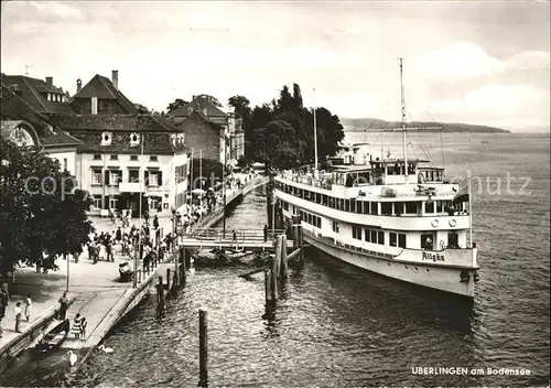 ueberlingen Bodensee mit Ausflugsschiff Allgaeu Kat. ueberlingen