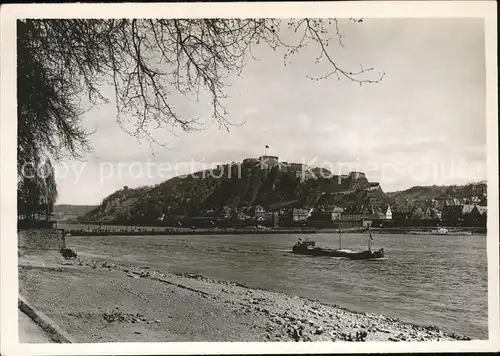 Koblenz Rhein mit Festung Ehrenbreitstein Kat. Koblenz