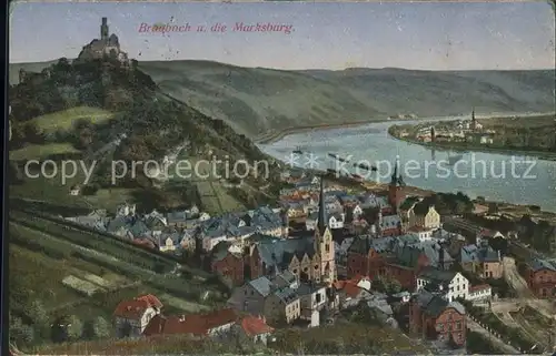 Braubach Rhein mit Marksburg (Feldpost) / Braubach /Rhein-Lahn-Kreis LKR