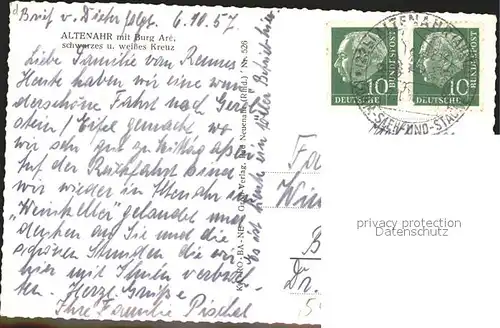 Altenahr mit Burg Are (Stempel) Kat. Altenahr