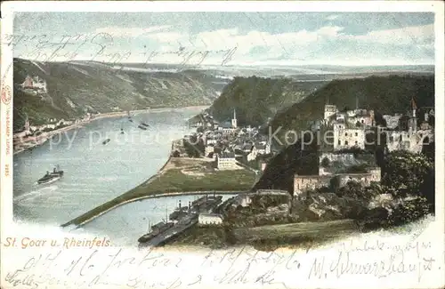 St Goar Rheinpanorama mit Rheinfels Kat. Sankt Goar