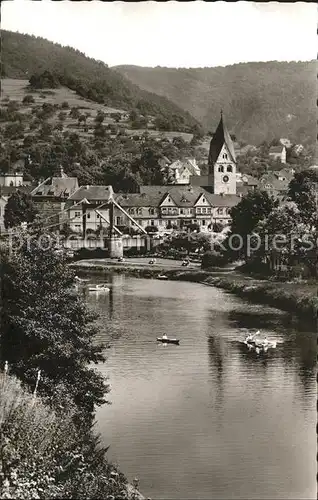 Nassau Lahn Lahn-Panorama mit Bruecke / Nassau /Rhein-Lahn-Kreis LKR