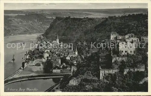St Goar Rhein Panorama mit Burg Rheinfels Kat. Sankt Goar