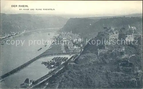 St Goar Rhein Panorama mit Ruine Rheinfels Kat. Sankt Goar