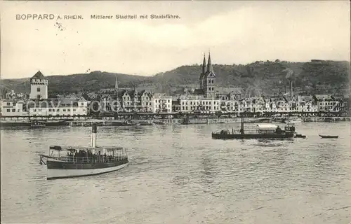 Boppard Rhein Panorama mit Ruine Rheinfels Kat. Boppard