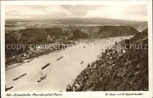 St Goar Rhein Panorama mit St. Goarshausen Kat. Sankt Goar