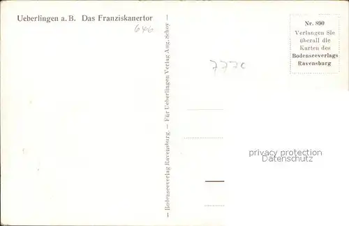 ueberlingen Bodensee Franziskanertor Kuenstlerkarte Kat. ueberlingen