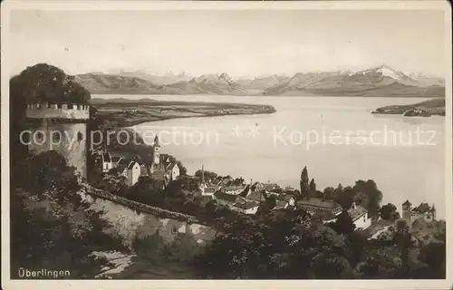 ueberlingen Bodensee See Panorama mit Alpen Kat. ueberlingen
