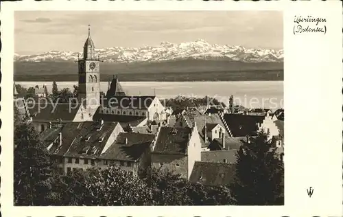 ueberlingen Bodensee See Panorama mit Alpen Kat. ueberlingen