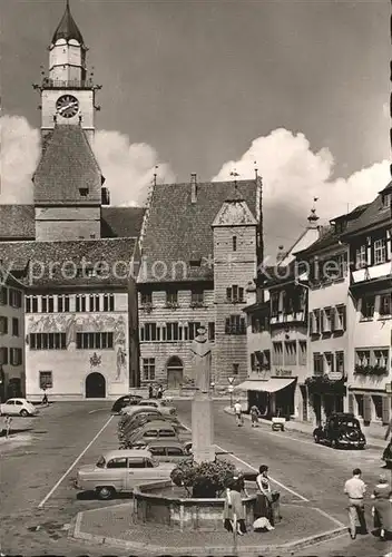 ueberlingen Bodensee St. Nikolausmuenster Rathaus und Pfennigturm Kat. ueberlingen