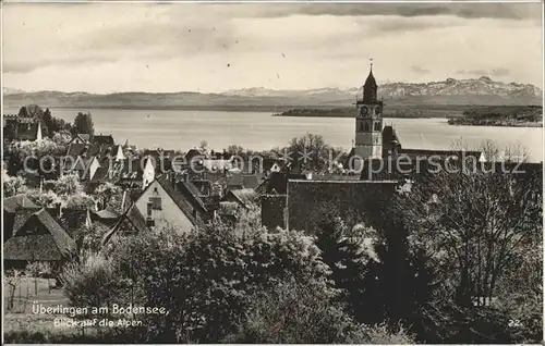 ueberlingen Bodensee See Panorama mit Alpen Kat. ueberlingen