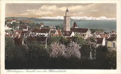 ueberlingen Bodensee See Panorama mit Alpen von Uhlandshoehe Kat. ueberlingen