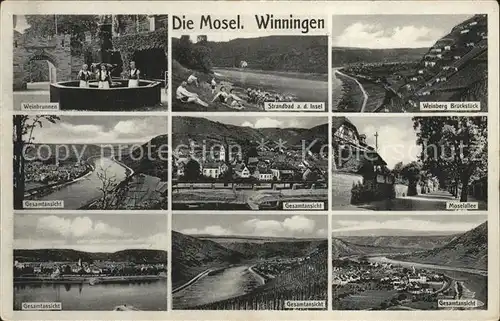 Winningen Mosel Mosel Panorama Ansichten Kat. Winningen