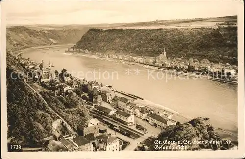 St Goar Rhein Panorama Kat. Sankt Goar