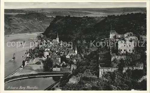 St Goar Rhein Panorama mit Burg Rheinfels Kat. Sankt Goar