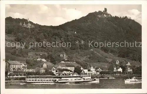 Koenigswinter Rhein Panorama mit Drachenfels Kat. Koenigswinter