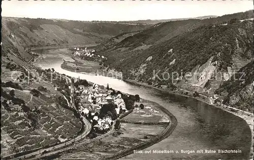 Moselkern Fliegeraufnahme Burgen Ruine Bischofstein Kat. Moselkern