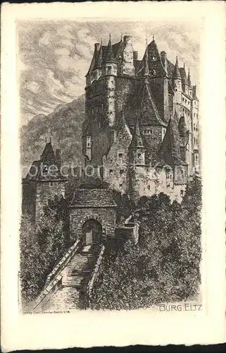 Koblenz Rhein Burg Eltz Kuenstlerkarte Kat. Koblenz