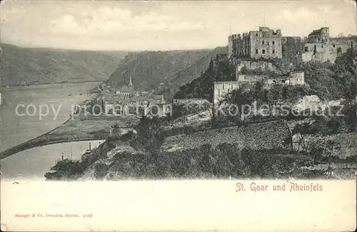 St Goar Rheinpanorama mit Rheinfels Kat. Sankt Goar