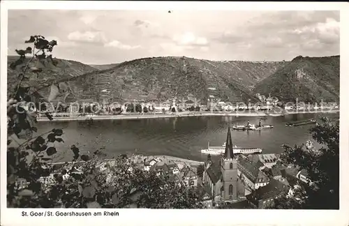 St Goar Rheinpanorama mit St.Goarshausen Kat. Sankt Goar