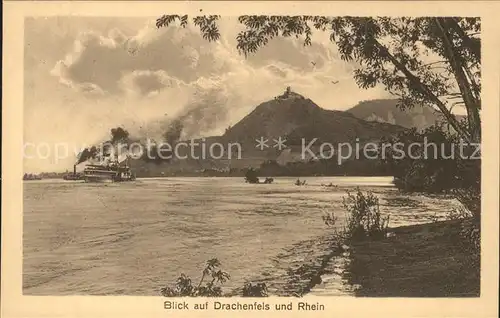 Drachenfels Rheinpanorama Dampfer Kat. Koenigswinter
