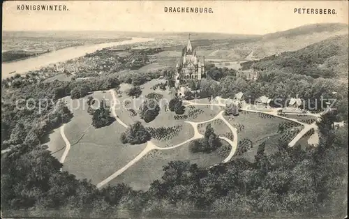 Koenigswinter Drachenburg Petersberg Rheinpanorama Kat. Koenigswinter