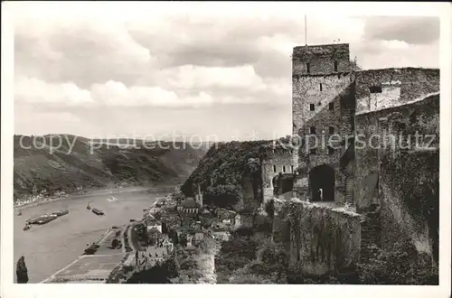 St Goar Rhein Panorama mit Burg Rheinfels Kat. Sankt Goar