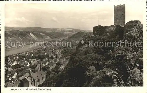 Kobern-Gondorf Mosel-Panorama mit Niederburg / Kobern-Gondorf /Mayen-Koblenz LKR