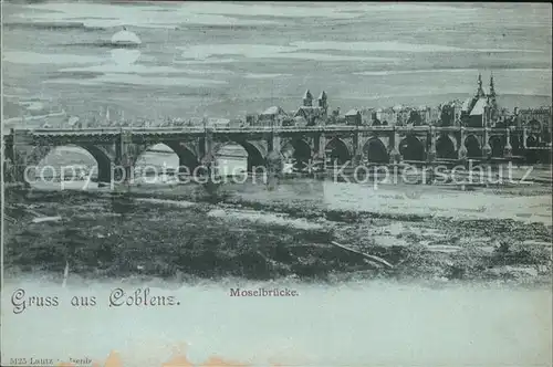 Koblenz Rhein Moselbruecke Kuenstlerkarte Kat. Koblenz