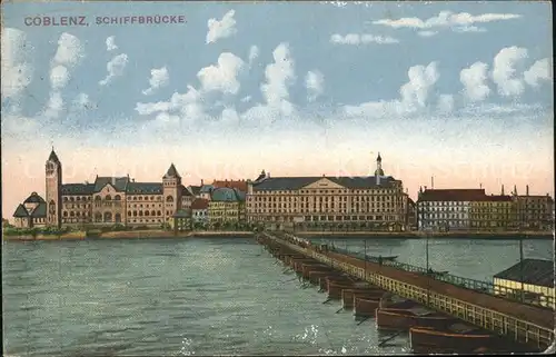 Koblenz Rhein Schifferbruecke Rhein Panorama Kat. Koblenz