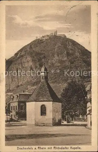 Rhoendorf Kapelle und Drachenfels Kat. Bad Honnef